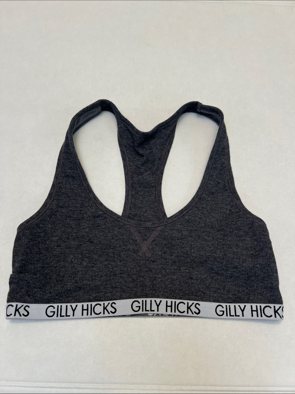 Y2K COQUETTE GIRL GILLY HICKS SPORTS BRA GRAY SIZE MEDIUM